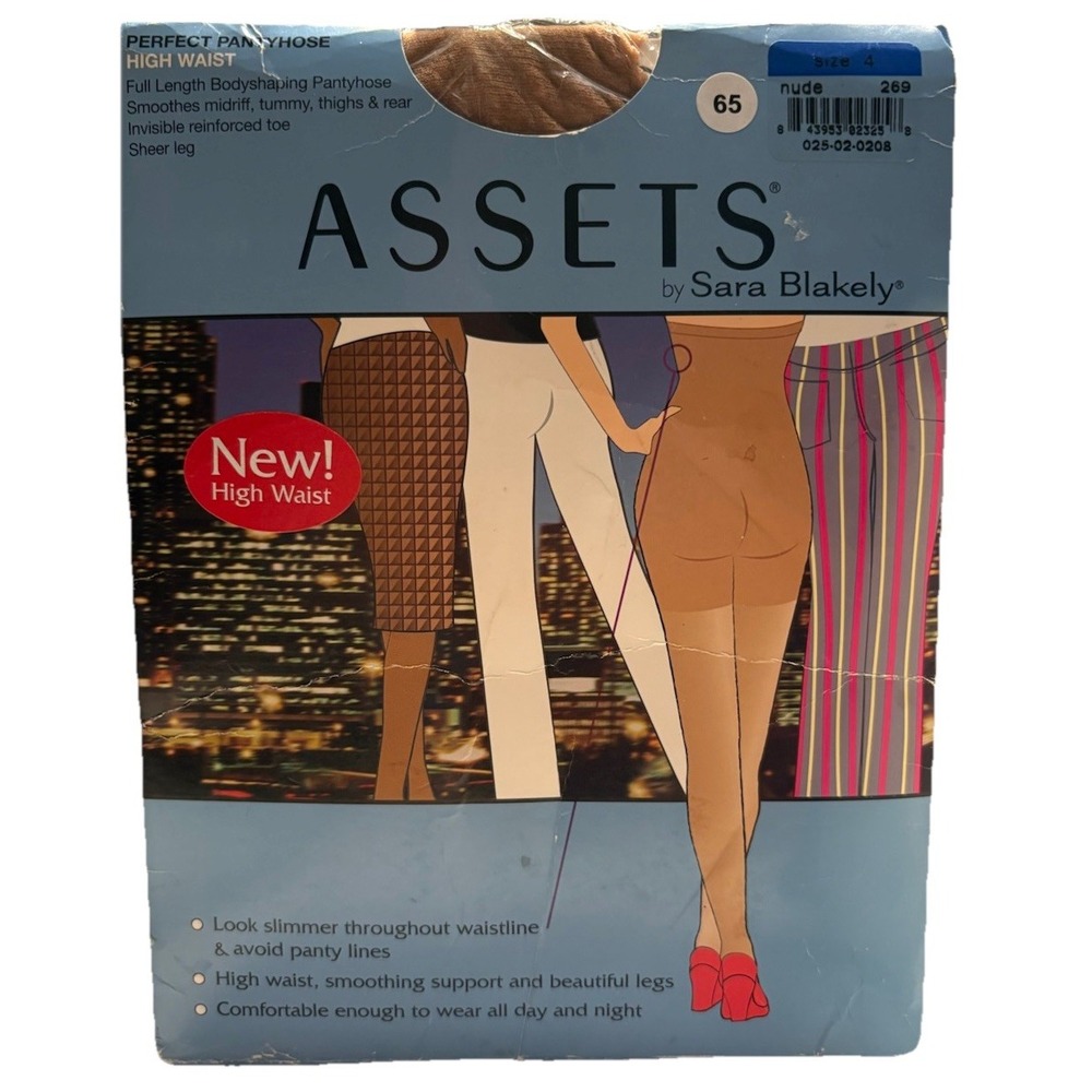 Assets Perfect Panty‎ Hose High Waist Size 4 Nude 269 Sheer 025–0 2–0208 New